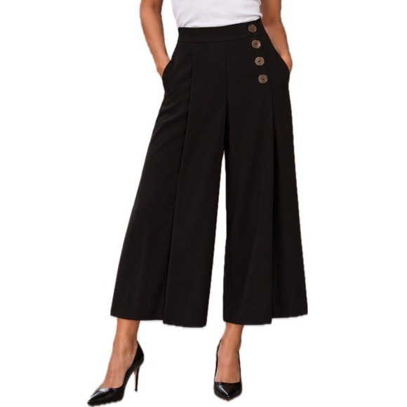 Zara Pants - Zara Wide Leg Sailor Style Pleated Pants. Pockets. Elastic Waist Women's Size S
